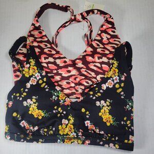 2-Aerie Offline Women Floral Leopard Print Mesh Back Sports Bras Size M